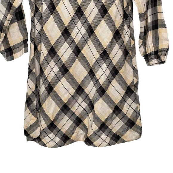 Soft Surroundings Tunic/Dress 100% Cotton Plaid Black/Grey Sequined 3/4 Sleeve S - Picture 8 of 16